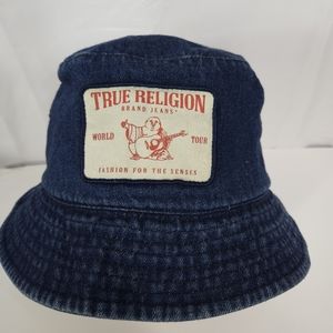 True Religion Jean style bucket hat denim blue